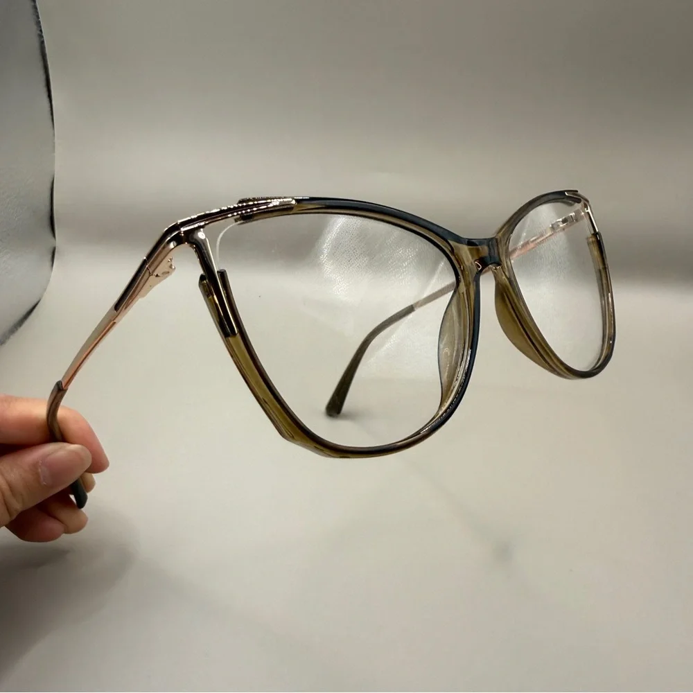Vooglam Metallic Silver Eyeglass Temple Arm Frame, no Prescription